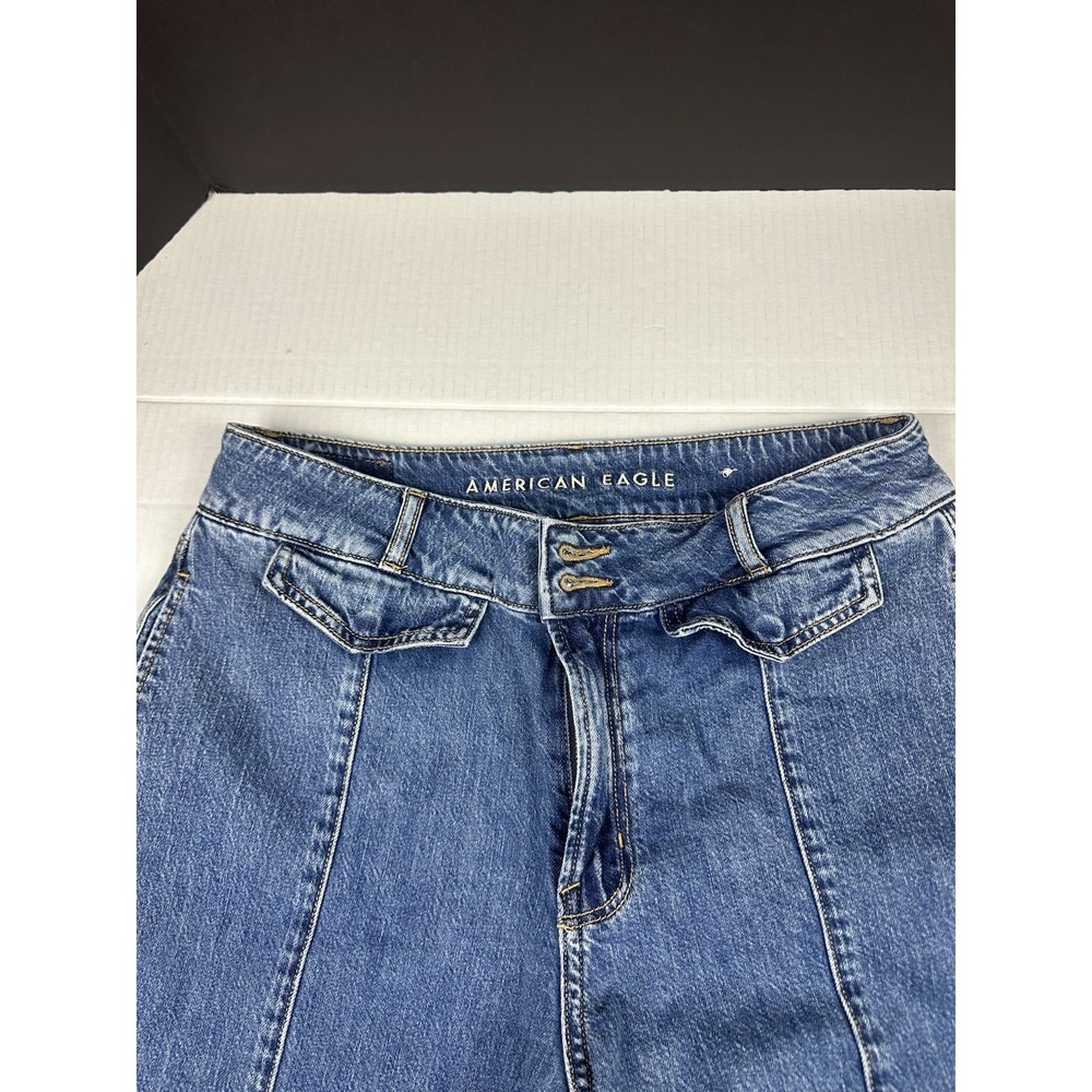 American Eagle Relaxed Mom Jeans Womens Sz 10 Long Tapered Distressed See Pics - Picture 6 of 10